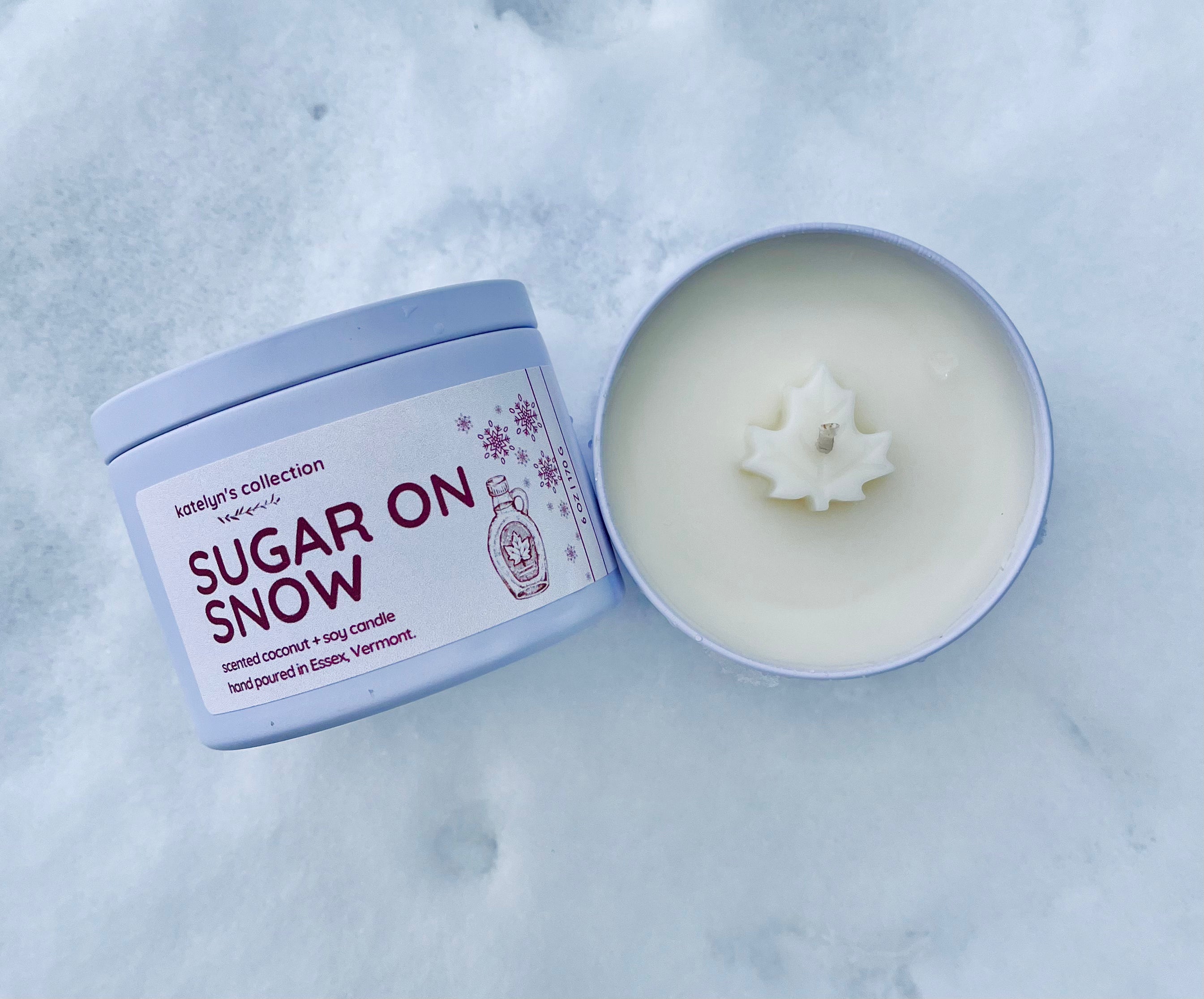Sugar on Snow: Coconut + Soy Wax Candle | Travel Tin
