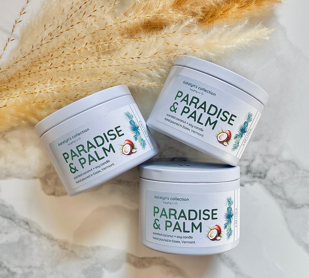 Paradise & Palm: Coconut + Soy Wax Candle | Travel Tin