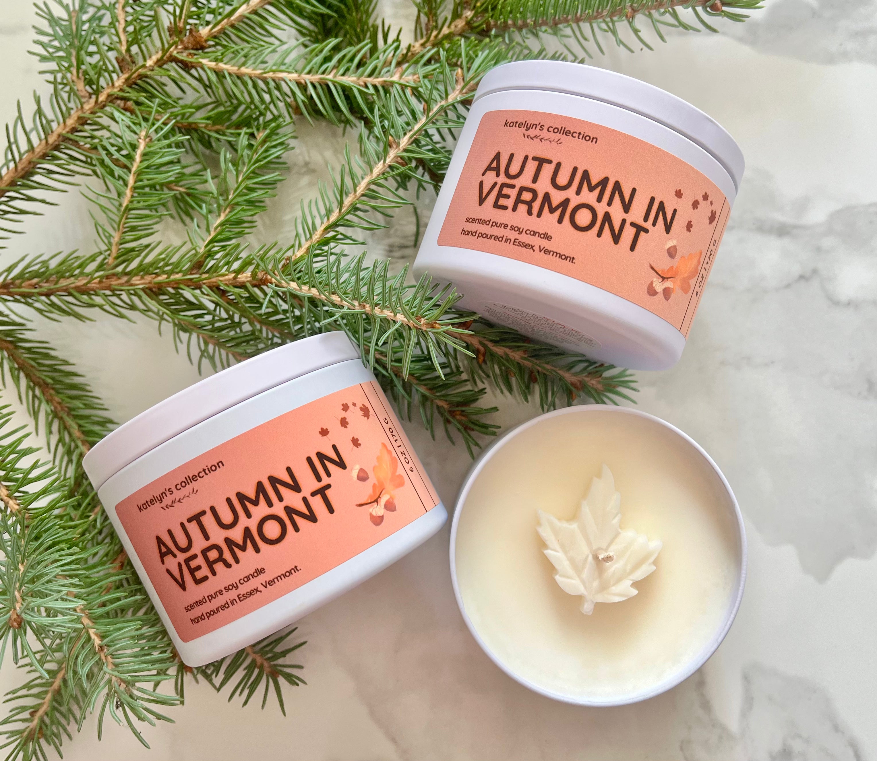 Autumn in Vermont: Pure Soy Wax Candle | Travel Tin