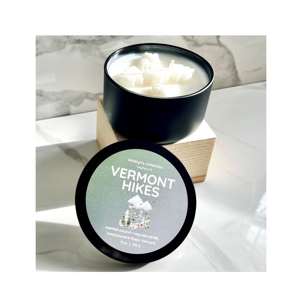 Vermont Hikes: Coconut + Soy Wax Candle | Glass Jar